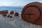 Naval parts near Loreto Pier Bridge at Punta Arenas, Chile