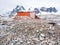 Naval refuge Groussac on Petermann Island and Mount Scott on Ant