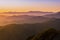 Navarra mountains at sunrise from Aiako Harriak Natural Park.