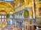 The Nave of the Hagia Sophia mosque. Istanbul, Turkey.