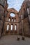 Nave of the ruined and abandoned Cistercian monastery San Galgano in the Tuscany