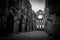 Nave of the ruined and abandoned Cistercian monastery San Galgano in the Tuscany