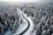 Navigating the Curvy Roads of Snow from Above. AI Generative