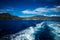 Navigating between Salina, Lipari and Vulcano, aeolian Islands, Sicily. Sea vIew from the boat