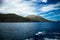 Navigating between Salina and Vulcano, aeolian Islands, Sicily. Sea vIew from the boat