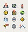 Navigation color web icons collection