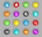 Navigation colored plastic round buttons icon set