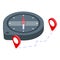 Navigation compass icon isometric vector. Direction travel