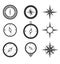 Navigation Compasses Icons set