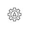 Navigation cursor gear outline icon