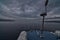 Navigation equipment of the pictured rocks cruise boat during a rain storm and navigating through thick fog on lake superior