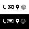 Navigation icon, phone number, website, email, vector