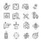 Navigation icon set Location line icons City map with destination information Thin vector