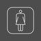 The navigation icon of the womens toilet. Wayfinding wc element. Vector illustration