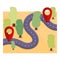 Navigation itinerary icon, cartoon style