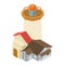 Navigation lighthouse icon, isometric style