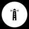 Navigation lighthouse on the sea black simple icon eps10