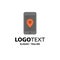 Navigation, Location, Pointer, Smartphone Business Logo Template. Flat Color