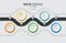 Navigation map infographic 5 steps timeline concept. Winding roa