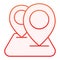Navigation map and two pointers flat icon. Cartography red icons in trendy flat style. Two pins on map gradient style