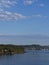 Navigation Markers along the Forested coastline of the Islands and Fjord edge near Bergen in Norway