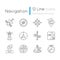 Navigation pixel perfect linear icons set