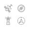 Navigation pixel perfect linear icons set