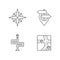 Navigation pixel perfect linear icons set