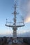 Navigation and radar equipment and antenna on the mast of cruise ship