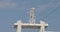 Navigation radar weather station on top of cruise ship 4K 5407