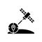 Navigation Satellite black glyph icon