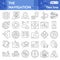 Navigation thin line icon set, direction symbols collection or sketches. GPS and navigation linear style signs for web