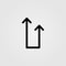 Navigational icon. Road sign, traffic route icon in line design style