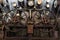 Navigational instruments and steering wheels of an old submarine