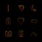 navigations , heart , crecent , unlock , user interface icons ,