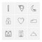 navigations , heart , crecent , unlock , user interface icons ,