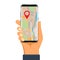 Navigator application on smartphone mock up.
