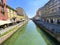 Navigli district canal view, Milan, Italy