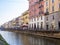 Naviglio Grande canal and architecture next to it, Milan