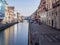 Naviglio Grande canal and architecture next to it, Milan