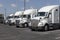 Navistar International Semi Tractor Trailer Trucks lined up for Sale