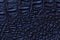 Navy blue leather texture background, closeup. Reptile skin, macro