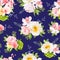 Navy blue summer garden seamless vector design print