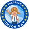 Navy Blue Yellow Colorful European European Union Girl Sticker