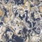 Navy blue yellow marbled seamless texture. Irregular color ink blotched paint effect background. Marble irregular swirl