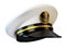 Navy cap, ship officer, admiral, sailor, naval captain hat front view 3d rendering