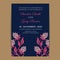 Navy and coral Wedding invitation card