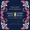 Navy and coral Wedding invitation card