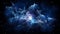 Navy Cosmic Cloud: Ethereal Blue Nebula On Black Star Background