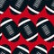 Navy footballs seamless pattern on a red background